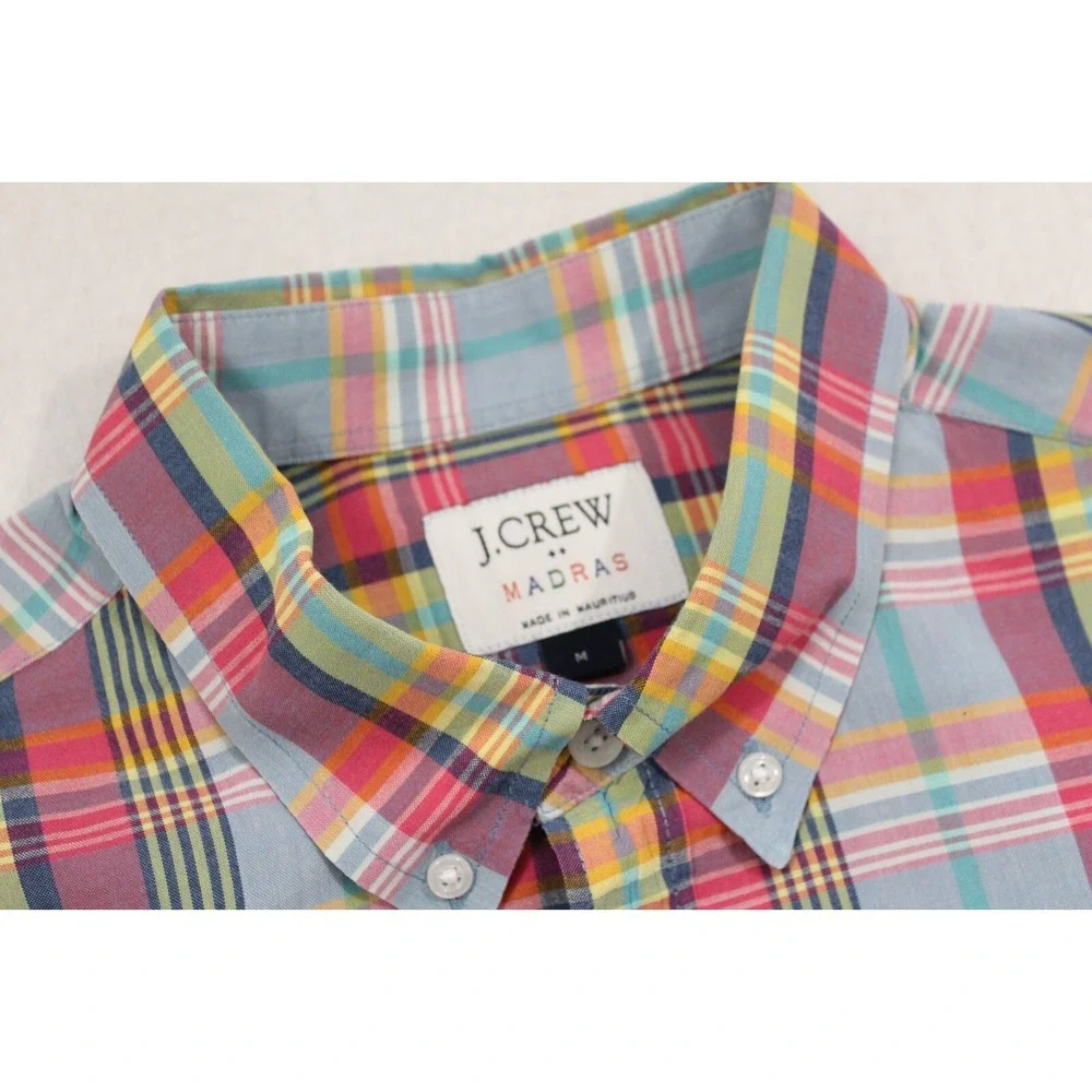 J.CREW Madras‎ Plaid Button Up Dress Shirt Long Sleeve Casual Mens Size Medium